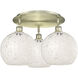 Ballston White Mouchette 3 Light 21.75 inch Antique Brass Flush Mount Ceiling Light
