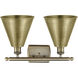 Ballston Cone 2 Light 18 inch Antique Brass Bath Vanity Light Wall Light
