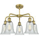 Hanover 5 Light 24.25 inch Brushed Brass Chandelier Ceiling Light in Fishnet Glass