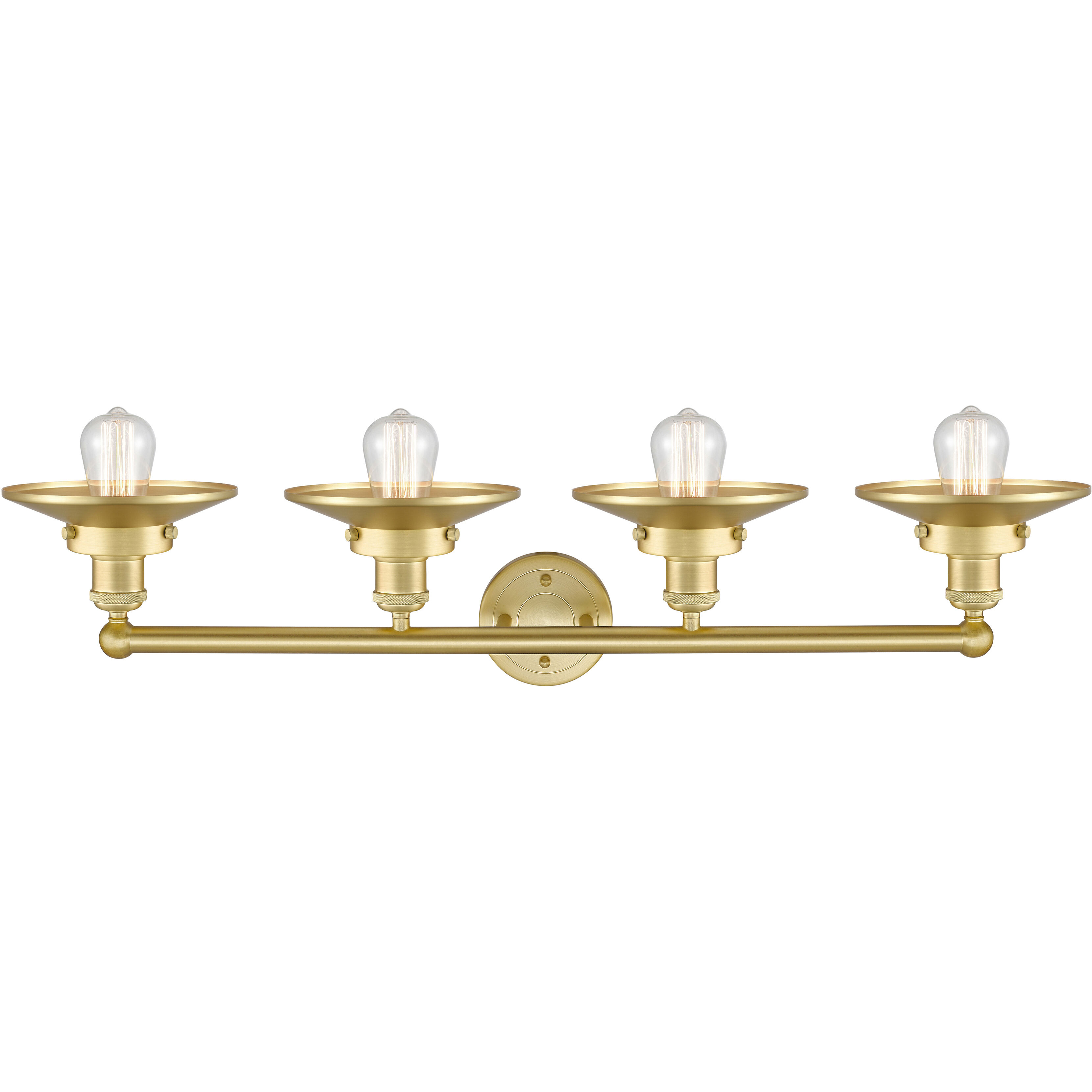 Railroad 4 Light 35 inch Satin Gold Bath Vanity Light Wall Light