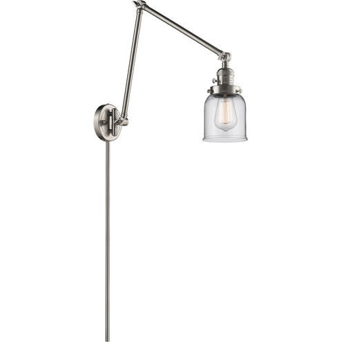 Small Bell 30 inch 3.50 watt Satin Nickel Swing Arm Wall Light, Franklin Restoration