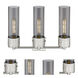 Bolivar 3 Light 20.5 inch Satin Nickel Bath Vanity Light Wall Light in Plated Smoke Glass