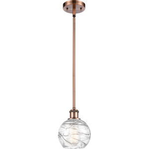 Ballston Small Deco Swirl LED 6 inch Antique Copper Pendant Ceiling Light, Ballston