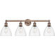 Bristol Glass 4 Light 34.5 inch Antique Copper Bath Vanity Light Wall Light in Clear