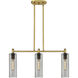 Downtown Urban Crown Point Island Light Ceiling Light in Brushed Brass, Plated Smoke