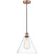 Edison Cone 1 Light 12 inch Antique Copper Mini Pendant Ceiling Light