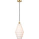 Ballston Cascade LED 8.25 inch Satin Gold Mini Pendant Ceiling Light in White