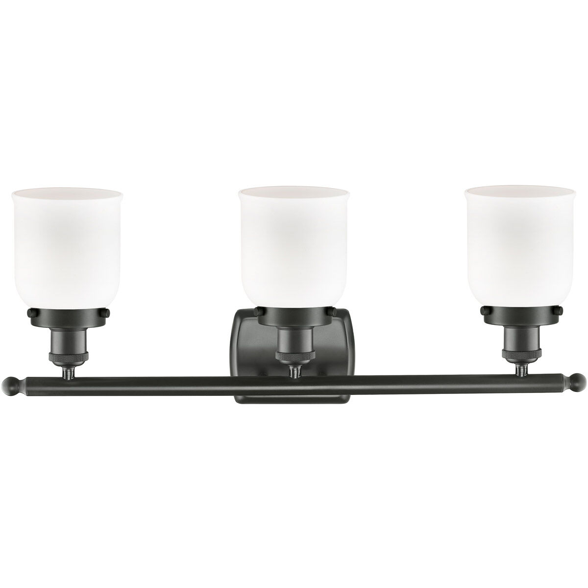 Ballston Small Bell LED 26 inch Oil Rubbed Bronze Bath Vanity Light Wall Light in Matte White Glass, Ballston