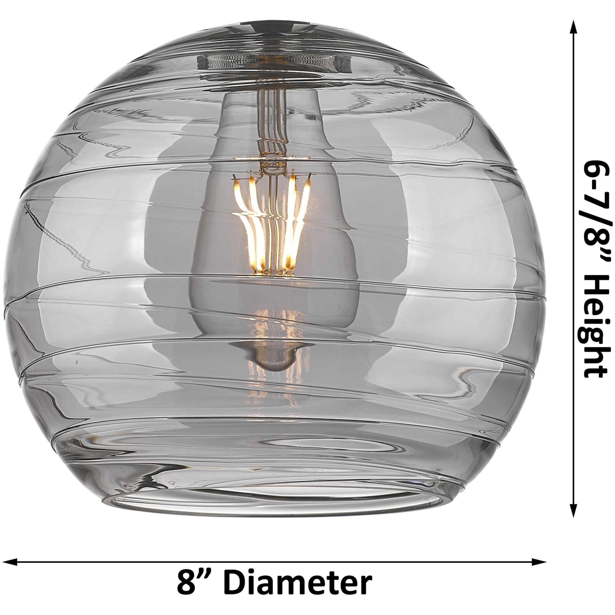 Edison Athens Deco Swirl 1 Light 8 inch Antique Copper Semi-Flush Mount Ceiling Light