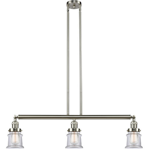 Franklin Restoration Small Canton LED 38.5 inch Brushed Satin Nickel Island Light Ceiling Light in Clear Glass, Franklin Restoration
