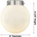 Nouveau Beacon LED 14 inch Black Polished Nickel Bath Vanity Light Wall Light in Matte White Glass, Nouveau