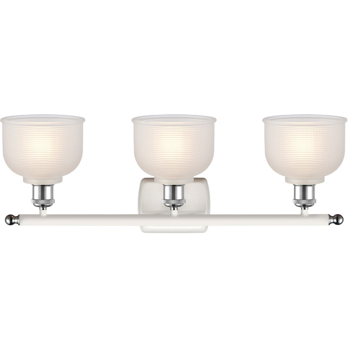 Ballston Dayton LED 26 inch White and Polished Chrome Bath Vanity Light Wall Light in White Glass, Ballston