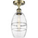 Edison Vaz 1 Light 5.88 inch Antique Brass Semi-Flush Mount Ceiling Light