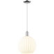 Arcadia White Venetian 1 Light 12 inch Polished Chrome Mini Pendant Ceiling Light