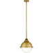 Nouveau 2 Hampden 1 Light 9 inch Brushed Brass Mini Pendant Ceiling Light in Clear Glass