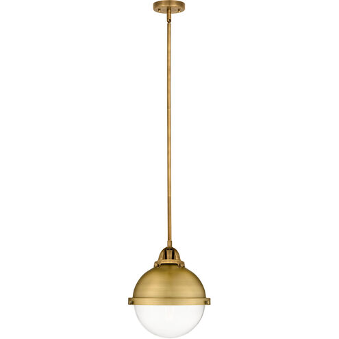 Nouveau 2 Hampden 1 Light 9 inch Brushed Brass Mini Pendant Ceiling Light in Clear Glass