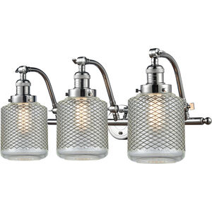 Franklin Restoration Stanton 3 Light 28 inch Polished Chrome Bath Vanity Light Wall Light, Franklin Restoration