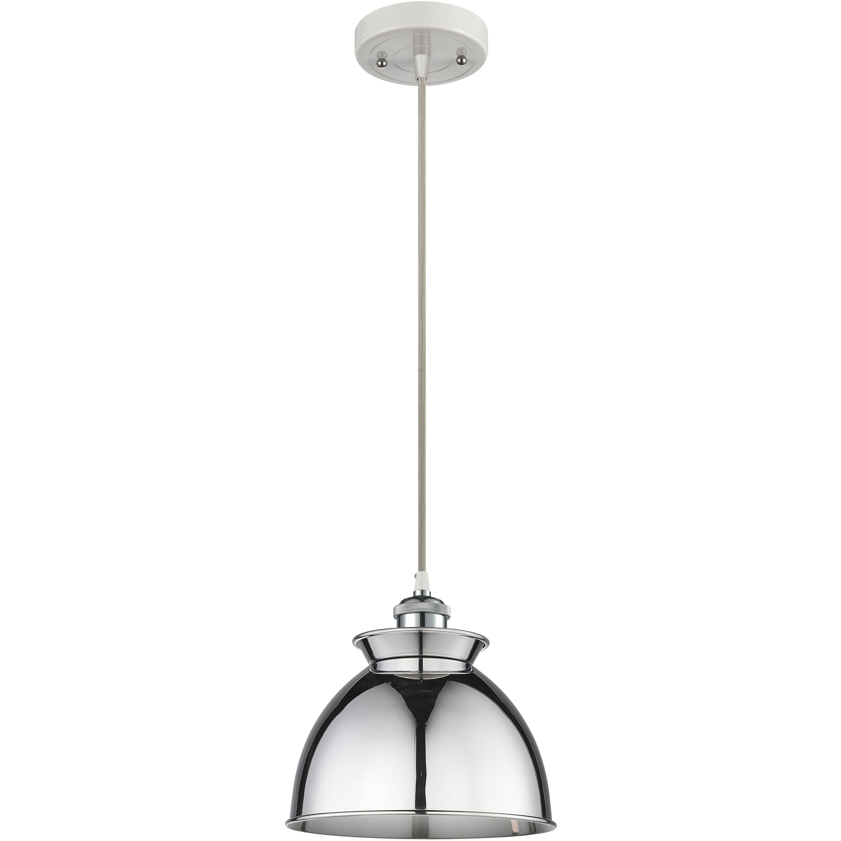 Adirondack 1 Light 8.13 inch White and Polished Chrome Mini Pendant Ceiling Light
