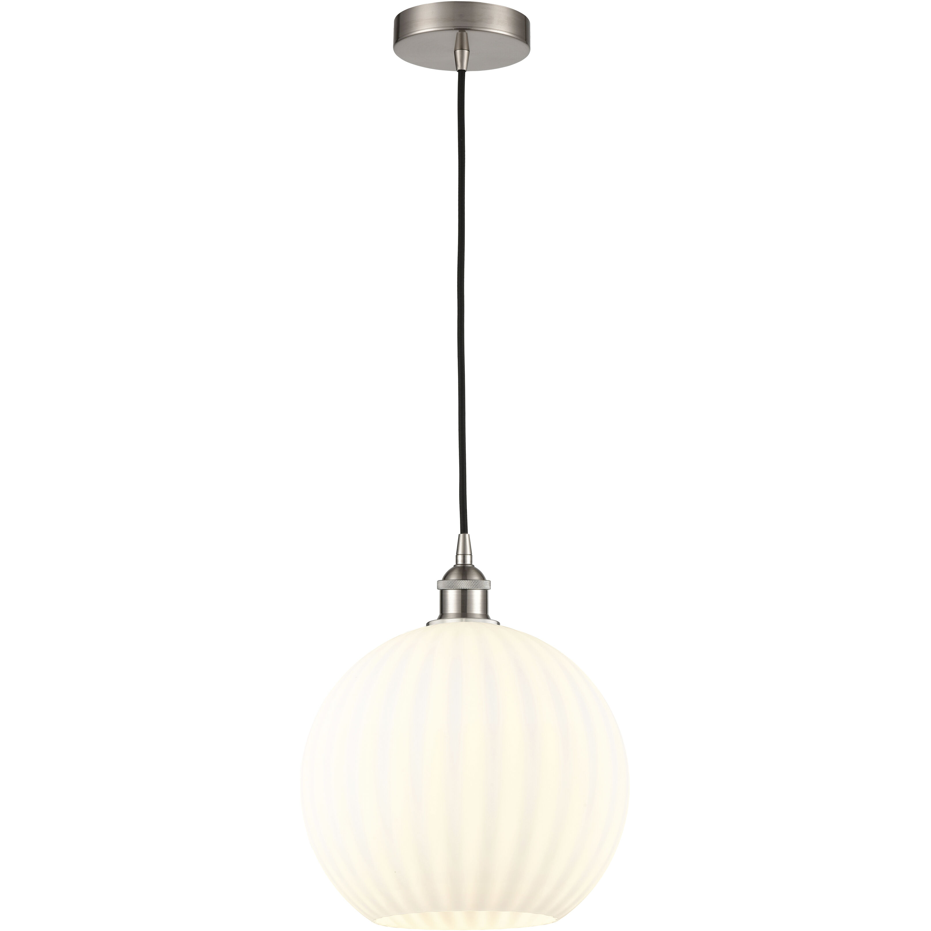 Edison White Venetian 1 Light 12.00 inch Pendant