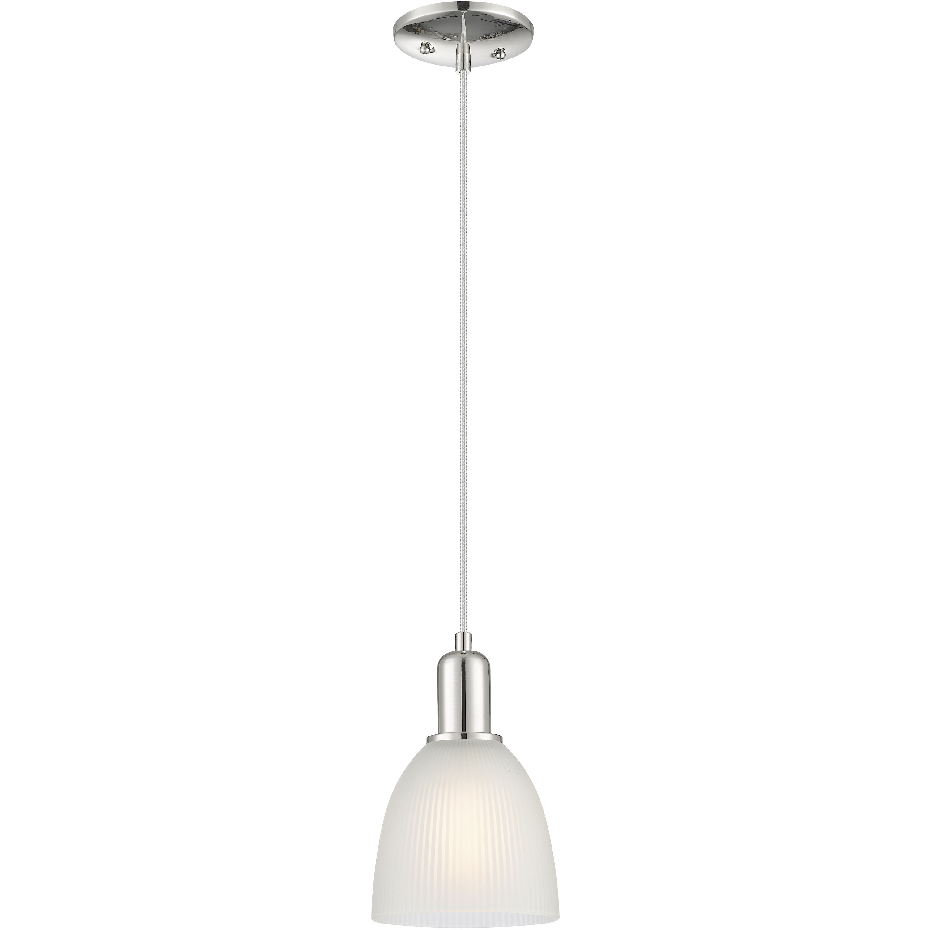 Arcadia Castile 1 Light 6 inch Polished Nickel Mini Pendant Ceiling Light in White
