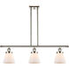 Ballston Small Cone 3 Light 36 inch Polished Nickel Island Light Ceiling Light in Matte White Glass