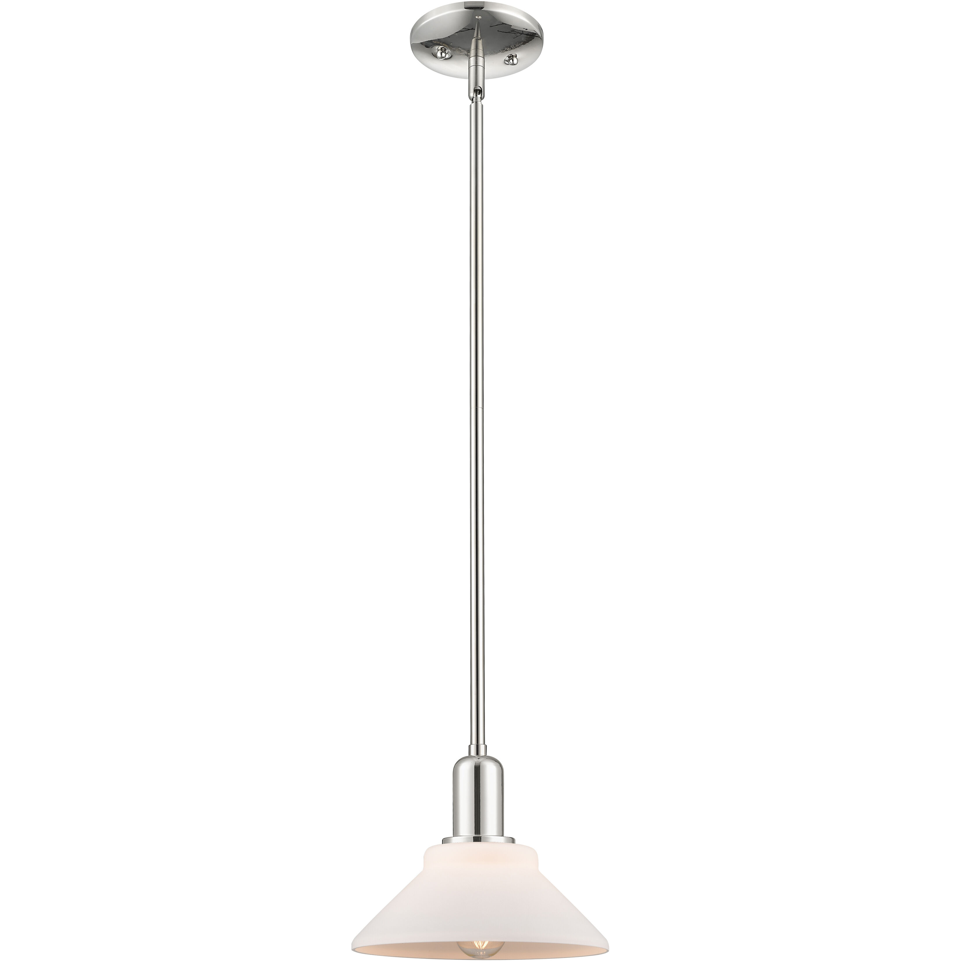 Arcadia Orwell 1 Light 8.38 inch Polished Nickel Mini Pendant Ceiling Light in Matte White