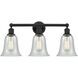 Edison Hanover 3 Light 24.25 inch Matte Black Bath Vanity Light Wall Light in Fishnet Glass