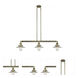 Franklin Restoration Halophane 3 Light 41 inch Antique Brass Island Light Ceiling Light in Incandescent, Clear Halophane Glass, Franklin Restoration