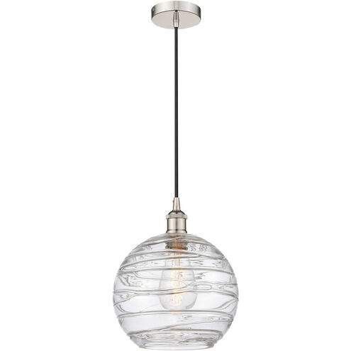 Edison Athens Deco Swirl LED 10 inch Polished Nickel Mini Pendant Ceiling Light