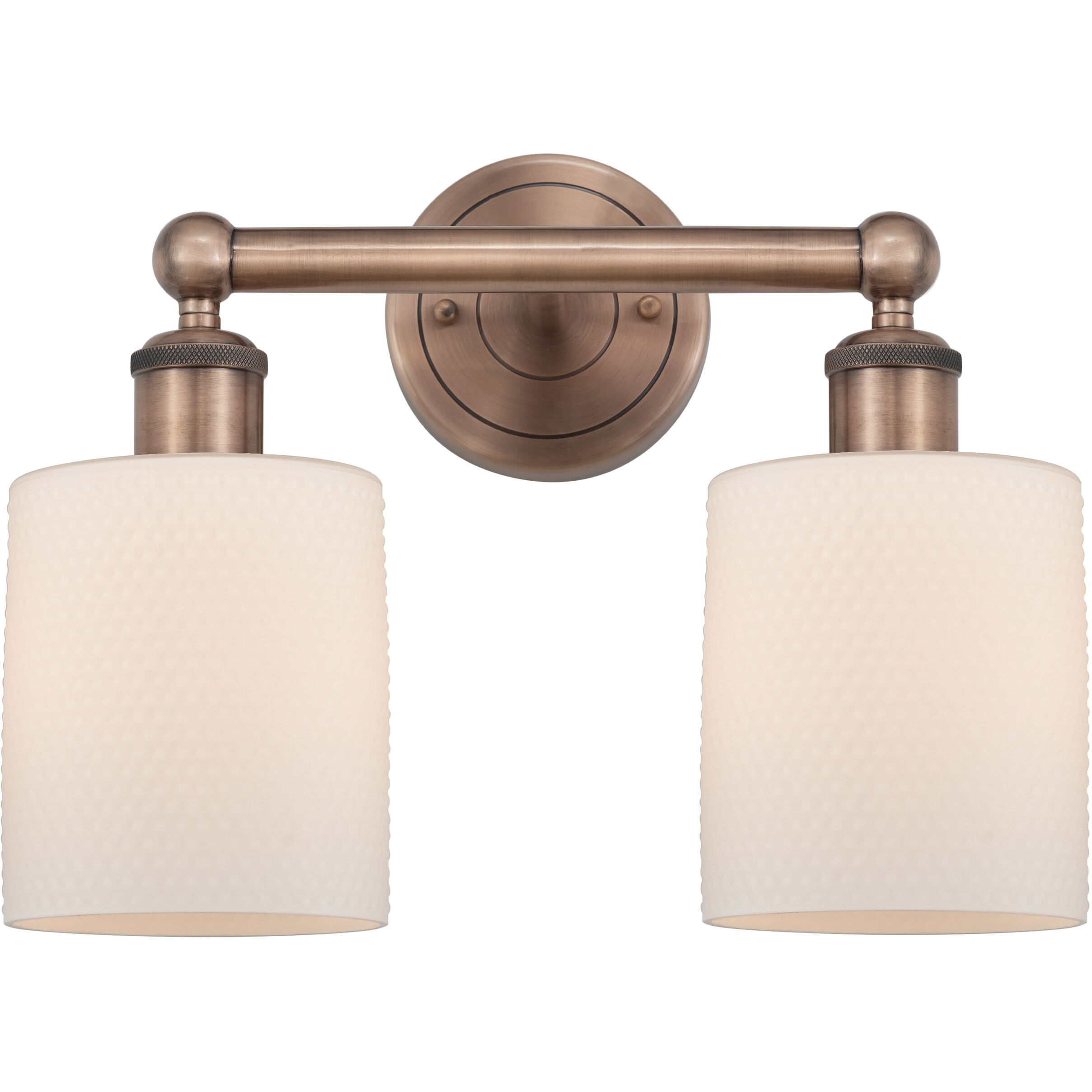Cobbleskill 2 Light 14 inch Antique Copper Bath Vanity Light Wall Light in Matte White