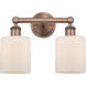 Cobbleskill 2 Light 14 inch Antique Copper Bath Vanity Light Wall Light in Matte White