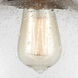 Nouveau 2 Beacon 1 Light 12 inch Matte Black Semi-Flush Mount Ceiling Light in Seedy Glass