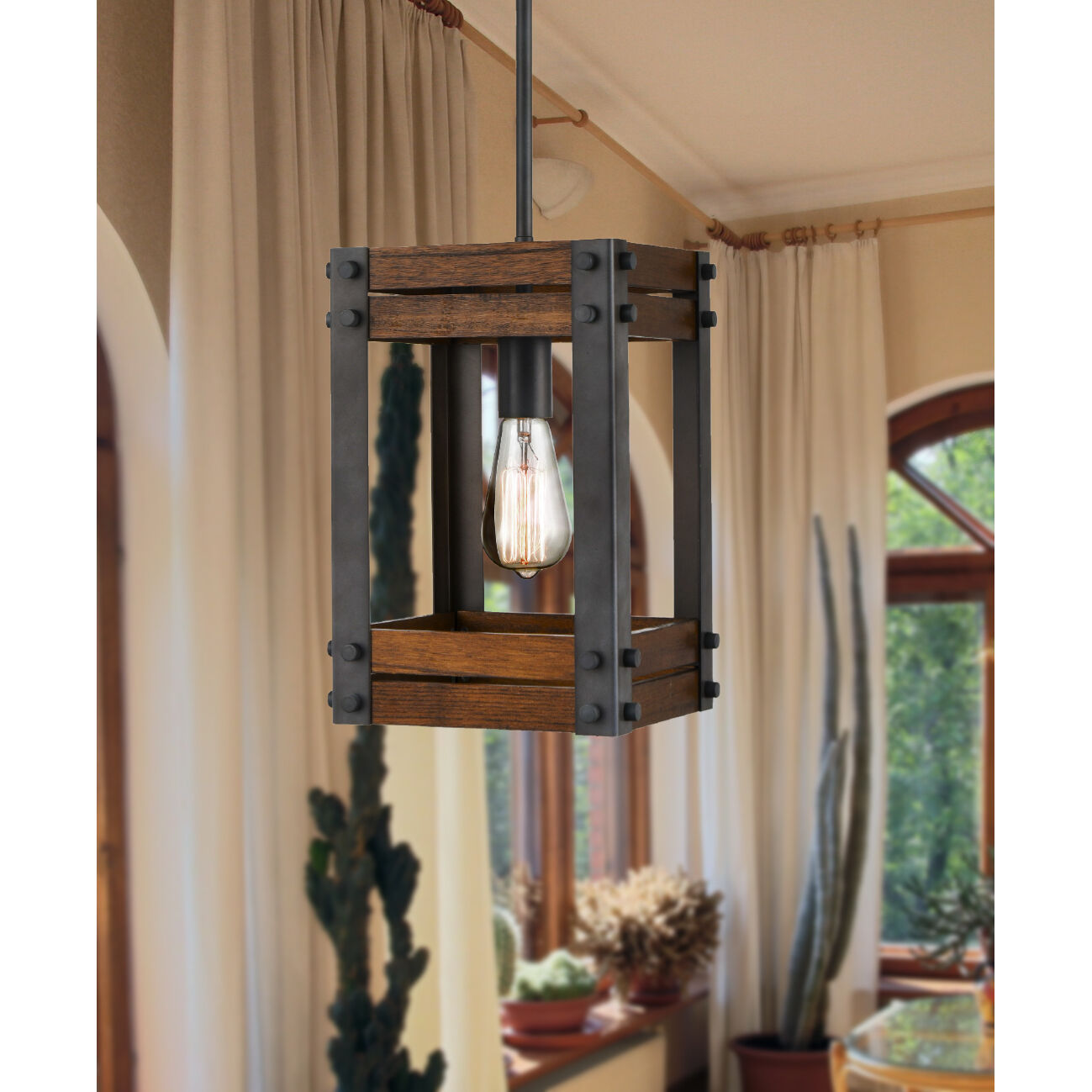 Austin 1 Light 8.75 inch Aged Gun Metal Mini Pendant Ceiling Light