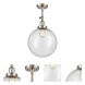 Franklin Restoration XX-Large Beacon LED 12 inch Brushed Satin Nickel Semi-Flush Mount Ceiling Light in Seedy Glass, Franklin Restoration