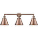 Franklin Restoration Appalachian 3 Light 32 inch Antique Copper Bath Vanity Light Wall Light, Franklin Restoration