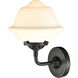 Nouveau Small Oxford LED 7.5 inch Oil Rubbed Bronze Sconce Wall Light in Matte White Glass, Nouveau