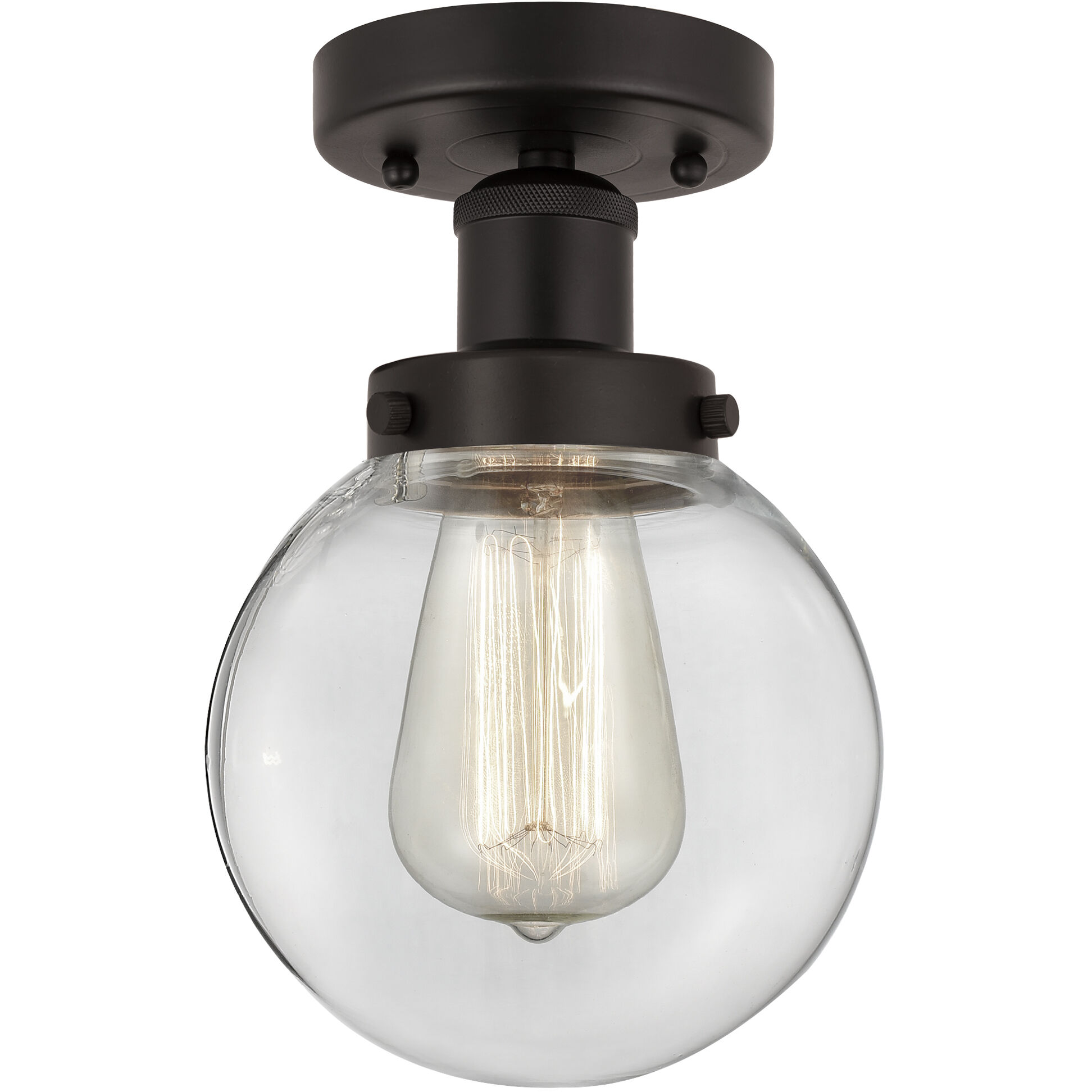 Beacon 1 Light 6.5 inch Oil Rubbed Bronze Semi-Flush Mount Ceiling Light