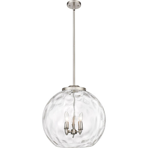 Ballston Athens Water Glass 3 Light 18 inch Brushed Satin Nickel Pendant Ceiling Light