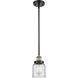 Ballston Small Bell LED 5 inch Black Antique Brass Pendant Ceiling Light in Clear Glass