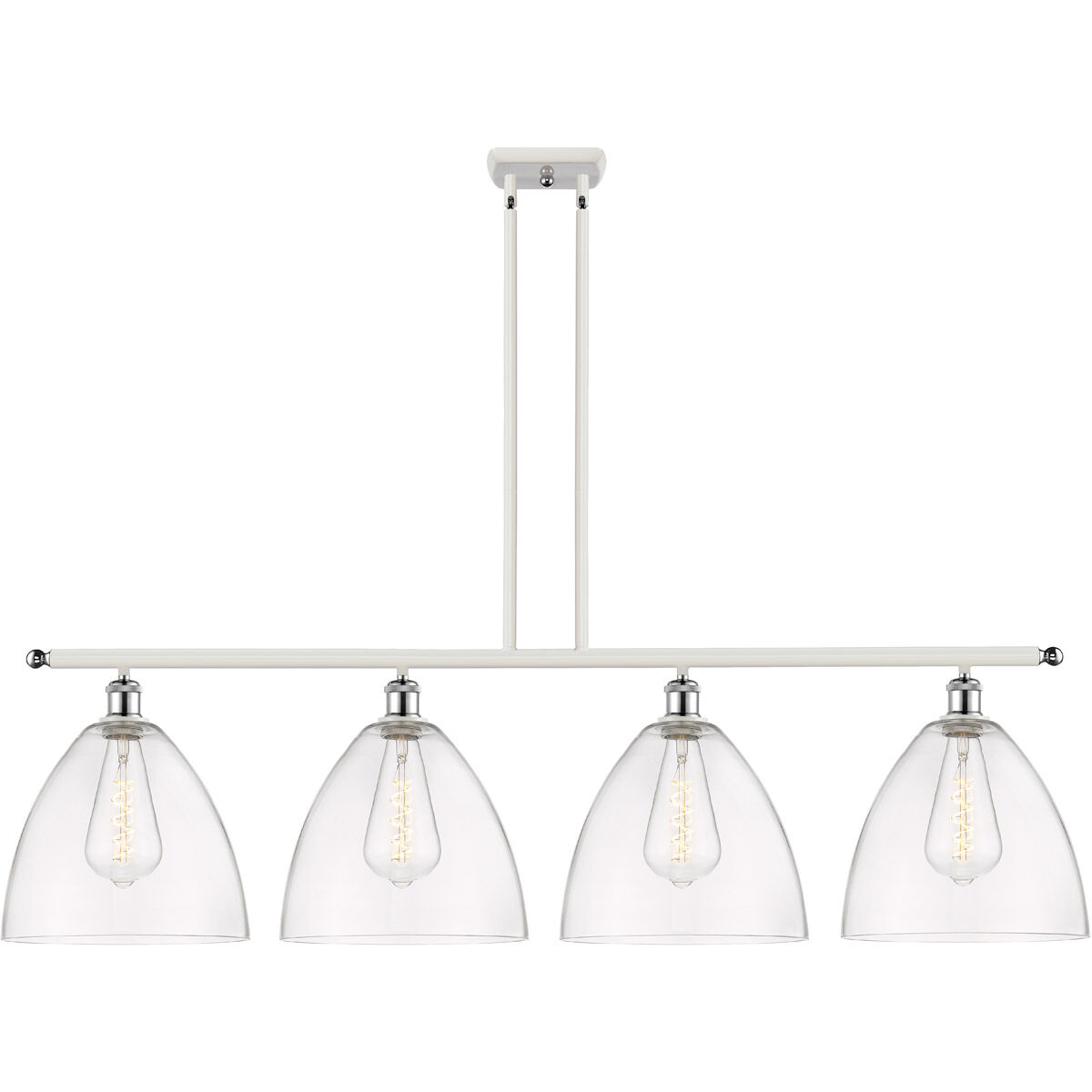 Ballston Ballston Dome LED 50.25 inch White and Polished Chrome Island Light Ceiling Light in Clear Glass