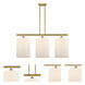 Ballston Cobbleskill 3 Light 36 inch Satin Gold Island Light Ceiling Light in Matte White Glass