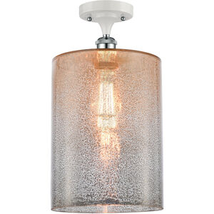 Ballston Large Cobbleskill LED 9 inch White and Polished Chrome Semi-Flush Mount Ceiling Light in Mercury Glass, Ballston