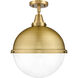 Franklin Restoration Hampden LED 12.88 inch Brushed Brass Flush Mount Ceiling Light in Clear Glass