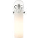 Pilaster 1 Light 4.88 inch Satin Nickel Sconce Wall Light in Matte White Glass