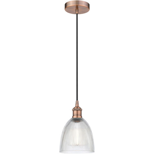 Edison Castile 1 Light 6 inch Antique Copper Mini Pendant Ceiling Light