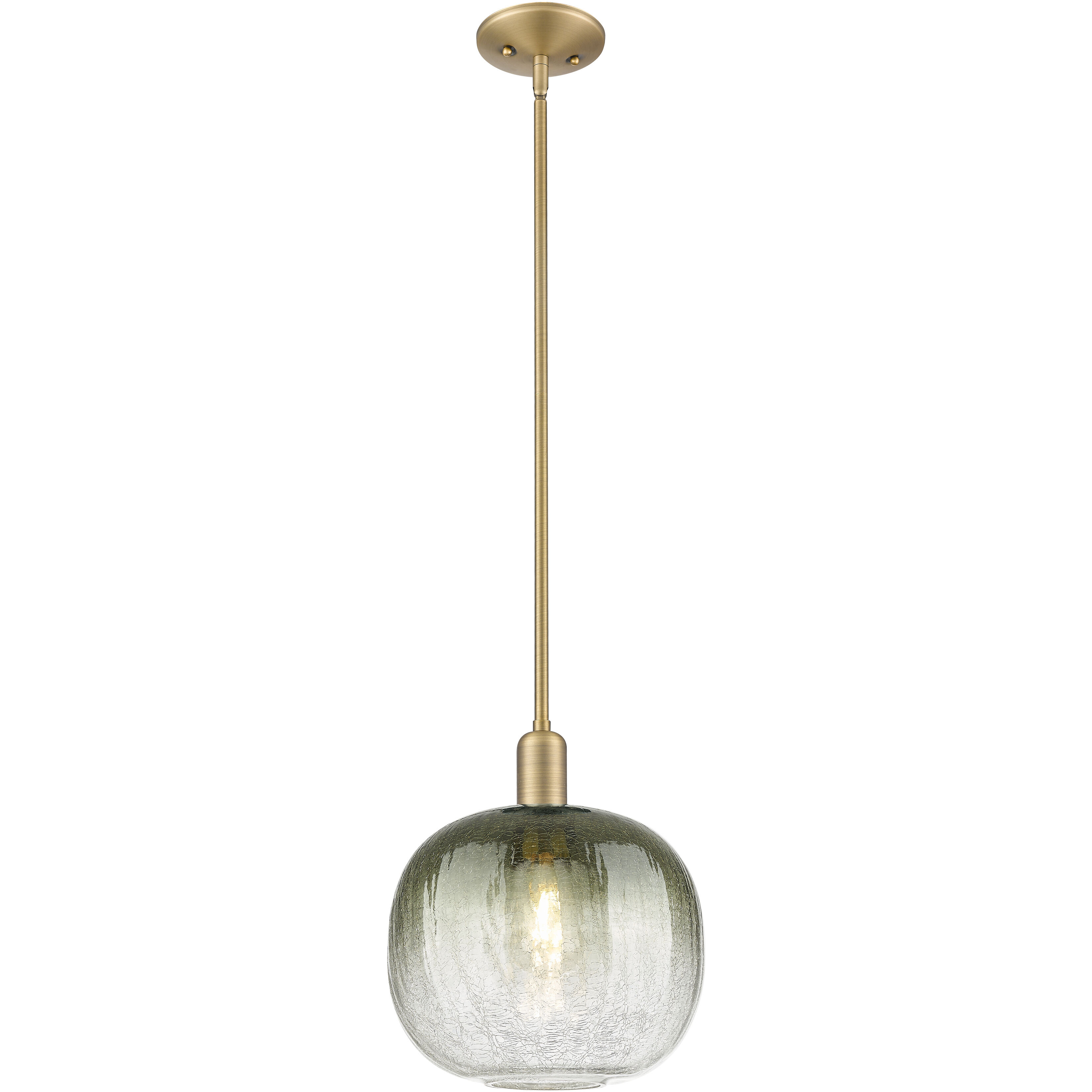 Downtown Urban Brookhaven Sphere 1 Light 10 inch Brushed Brass Mini Pendant Ceiling Light in Slate Glass