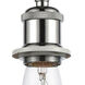 Ballston Bare Bulb LED 5 inch White and Polished Chrome Pendant Ceiling Light, Ballston