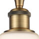 Ballston Cone 1 Light 8 inch Brushed Brass Semi-Flush Mount Ceiling Light in Matte White Glass