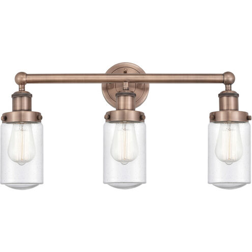 Dover 3 Light 24.5 inch Antique Copper and Seedy Bath Vanity Light Wall Light