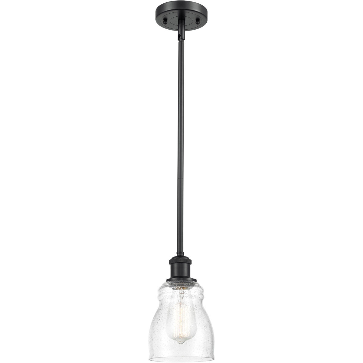 Ballston Ellery 1 Light 5 inch Matte Black Pendant Ceiling Light in Seedy Glass, Ballston